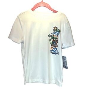 New Tommy Bahama Kids Rashguard T Shirt Size 5/6 Grafitti Surfer Design NWT